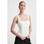 Abercrombie & Fitch vesta culoarea bej, un singur rand de nasturi