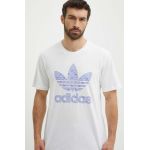 adidas Originals tricou din bumbac barbati, culoarea alb, cu imprimeu, IS0205
