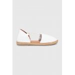 Answear Lab espadrile de piele culoarea alb