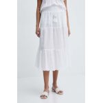 Pepe Jeans fusta din bumbac DARLING culoarea alb, maxi, evazati, PL901122