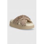 Inuikii papuci Woven Stones Platform femei, culoarea bej, cu platforma, 70103-106