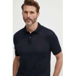 BOSS polo de bumbac culoarea bleumarin, uni, 50511588