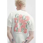 On Vacation tricou din bumbac Bubbly culoarea alb, cu imprimeu, OVC T147