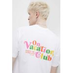 On Vacation tricou din bumbac Enjoy culoarea alb, cu imprimeu, OVC T150