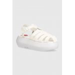 Love Moschino sandale femei, culoarea alb, cu platforma, JA16247I0II38100