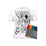 Tricou de colorat cu markere lavabile. Fluturi. 7-8 ani