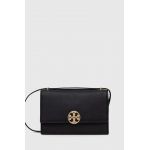 Tory Burch poseta de piele Miller Shoulder Bag culoarea negru, 154703.001