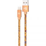 Cablu de date Tellur Graffiti TLL155611, USB-A, compatibil iPhone, 1m, Orange