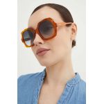 Chloé ochelari de soare femei, culoarea portocaliu, CH0226S
