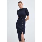 Morgan rochie RMATT culoarea albastru marin, midi, mulata, RMATT