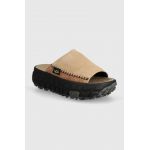 UGG papuci din piele Venture Daze Slide femei, culoarea bej, cu platforma, 1152680