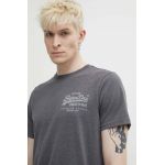 Superdry tricou barbati, culoarea gri, cu imprimeu, M1011979A-HHH