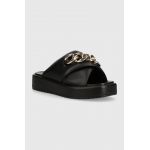 Buffalo papuci Mia Cross Chain femei, culoarea negru, cu platforma, 1602227.BLK