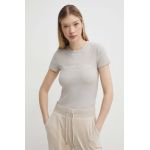 Abercrombie & Fitch tricou femei, culoarea bej