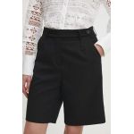 Answear Lab pantaloni scurti femei, culoarea negru, neted, high waist