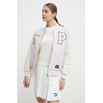 Puma geaca bomber cu doua fete PUMA X SOPHIA CHANG femei, culoarea roz, 624627