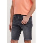 Boss Orange pantaloni scurti jeans barbati, culoarea gri, 50513498