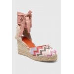 Missoni espadrile Eva 86 culoarea roz, toc pana, M25_002