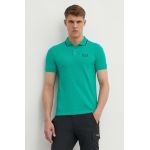 EA7 Emporio Armani tricou polo barbati, culoarea verde, cu imprimeu