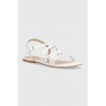 Answear Lab sandale de piele femei, culoarea alb