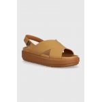 Crocs sandale Brooklyn Luxe Strap culoarea bej, 209407.2U3