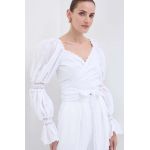 Luisa Spagnoli camasa RUNWAY COLLECTION femei, culoarea alb, slim, 541165