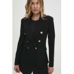 Answear Lab sacou culoarea negru, cu doua randuri de nasturi, neted