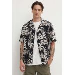 Hollister Co. camasa barbati, culoarea negru, regular