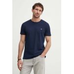 Gant tricou din bumbac barbati, culoarea albastru marin, neted, 2013033