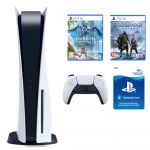Consola PS5 SONY C Chassis 825GB, God of War Ragnarok, Horizon Forbidden West Standard Edition, Card Sony PlayStation Store 100 Ron