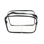 Geantă cosmetică transparentă negru L