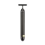 1 rolă vibratoare pentru masaj facial cu baterie AA Rolă vibrantă rezistentă la apă pentru fermitate și slăbire a feței Instrument vibrator pentru lifting facial Maser antirid în formă de T 14 x 3,2 cm negru