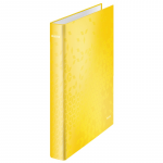 Caiet Mecanic Leitz Wow, Carton Laminat, A4, Mecanism 4dr, Inel 25 Mm, Galben