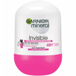 Antiperspirant Roll-On Garnier Mineral Invisible Black/White/Colors, 50 ml, Antipete