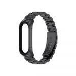 Bratara de schimb din metal cu zale mari pentru smartband Xiaomi Mi Band 7 Negru