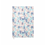 Agenda A5 Nedatata Artpress, Letters Puzzle, 100 File, Coperta Buretata Lucioasa, Multicolor, 80 g/m²