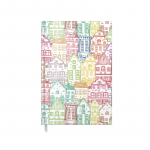 Agenda A5 Nedetata Artpress, Colorful City, 100 File, Coperta Buretata Lucioasa, Multicolor, 80 g/m²