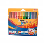 Carioci Colorate Lavabile Bic Visa, 18 Buc/set