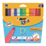 Carioci Colorate Lavabile Bic Visacolor Xl, 12 Buc/set