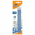 Creion Grafit Bic Evolution Triangle Cu Radiera In Capat, 12 Buc/set, Mina Hb