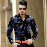 Cămașă bărbătească cu flori F691 albastru XL 2