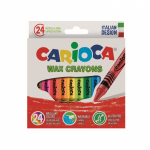 Creioane Cerate, Rotunde, Lavabile, D- 8mm, 24 Culori/cutie, Carioca Wax Crayons