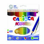 Creioane Colorate Carioca Acquarell, Hexagonale, 24 Culori/cutie - Cutie Carton