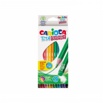 Creioane Colorate Carioca Tita Erasable, Hexagonale, Flexibile, Erasable, 12 Culori/cutie, Cu Guma