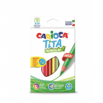 Creioane Colorate Carioca Tita Maxi, Hexagonale, Flexibile, 12 Culori/cutie