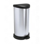 CURVER Coș de gunoi cu pedală 40 L negru/argintiu metalizat