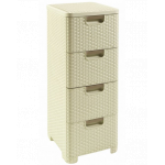 CURVER Bibliotecă cu 4 sertare Regal STYLE crem