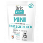 BRIT Care Grain Free Mini Light&amp;Sterilised hrana uscata caini adulti talie mica cu tendinta de ingrasare, somon si iepure 400g