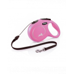 FLEXI New Classic lesa automata cu sir pentru caini, roz, marimea M, 8 m