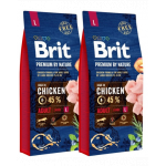 BRIT Premium By Nature Adult Large L hrana uscata pentru caini adulti de talie mare, cu pui 30 kg (15 kg x 2)